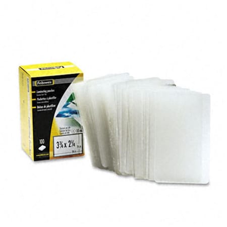 Fellowes Fellowes 52058 Business Card Laminating Pouch  10mm  2-1/4 x 3-3/4  100 Pack 52058